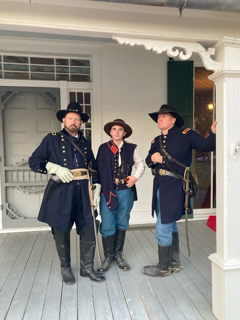 Reenactors dressed in Union uniforms