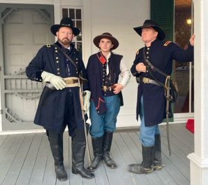 Reenactors dressed in Union uniforms