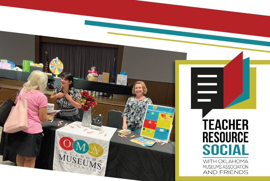 Oklahoma Museums Association booth with resources for educators