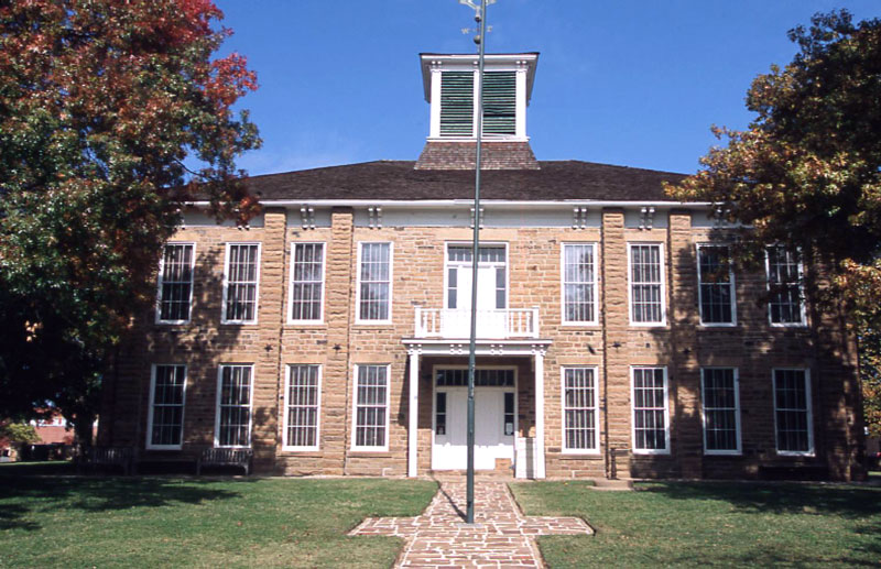 The two-story brick Creek Council House was once the Muscogee (Creek) Nation capitol building 