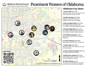 Oklahoma City map featuring prominent women