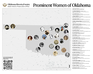 Oklahoma state map featuring prominent women